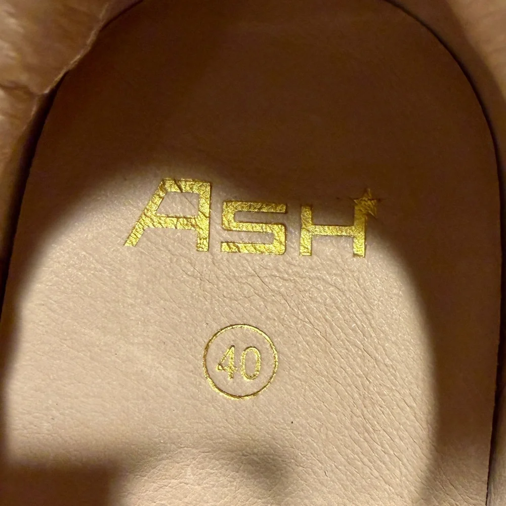 ASH Platform Sneakers White Leather NUDE Studded Heel Size 40 Luxury Chunky NIB - Picture 4 of 15